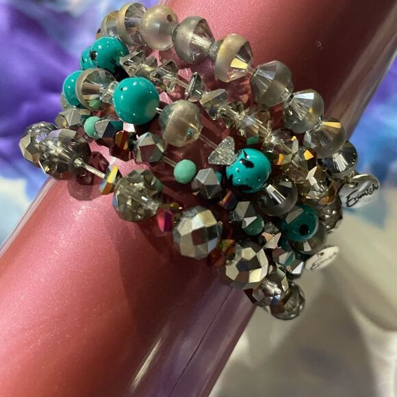 Erimish Bracelets Stack Turquoise & Silver - Picture 1 of 4